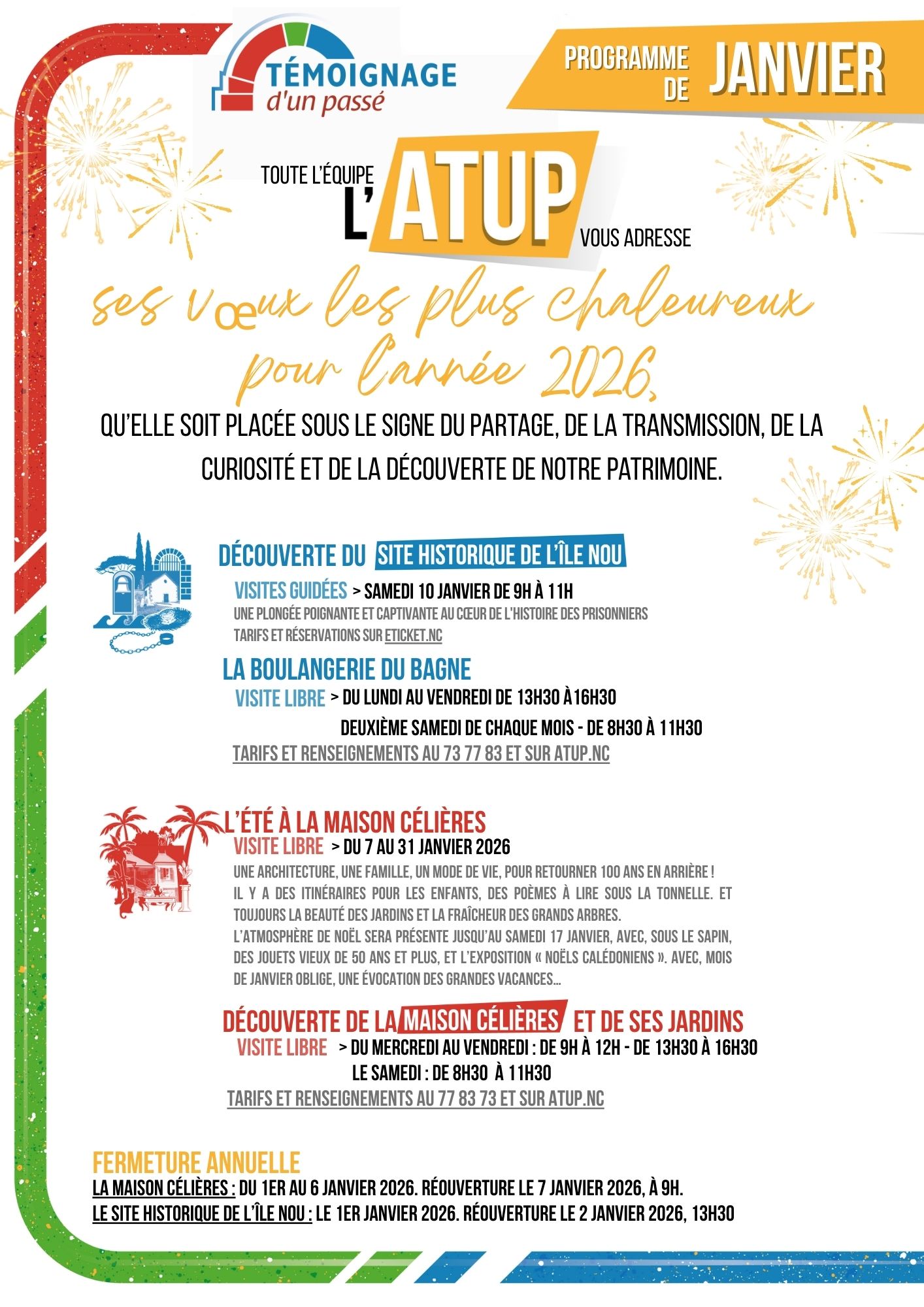 Programme du mois de Janvier